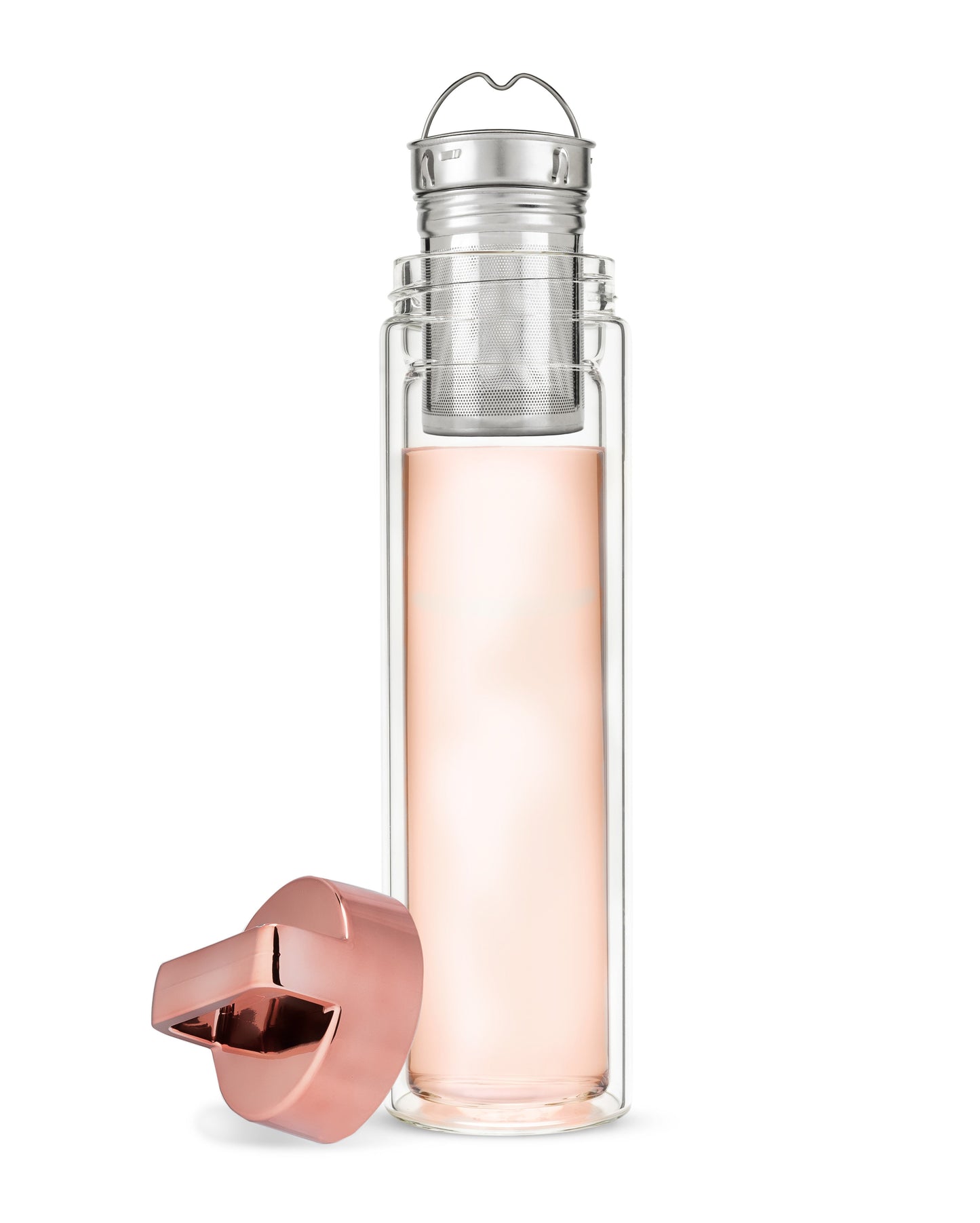 Dylan Rose Gold Glass Travel Infuser Mug - Wisdom of the Womb
