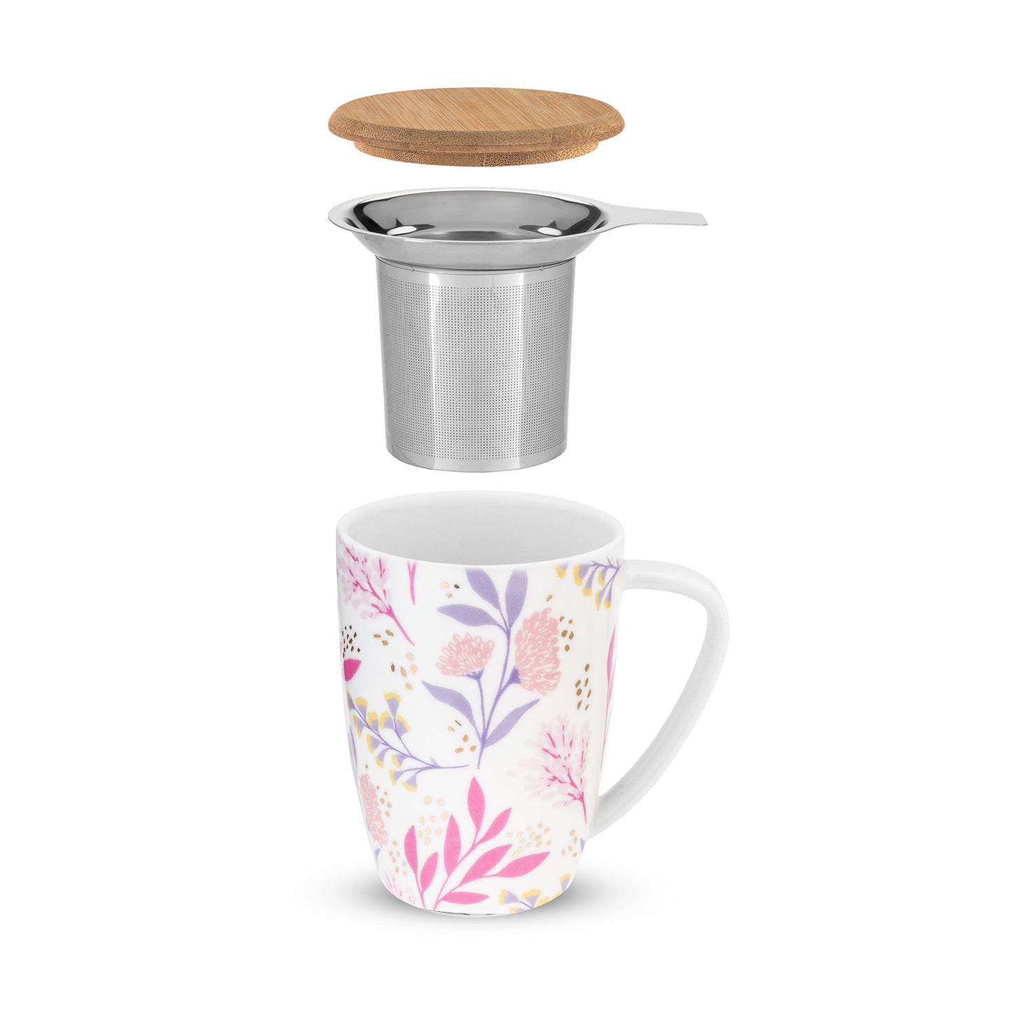 Bailey: Botanical Bliss Ceramic Tea Mug & Infuser - Wisdom of the Womb
