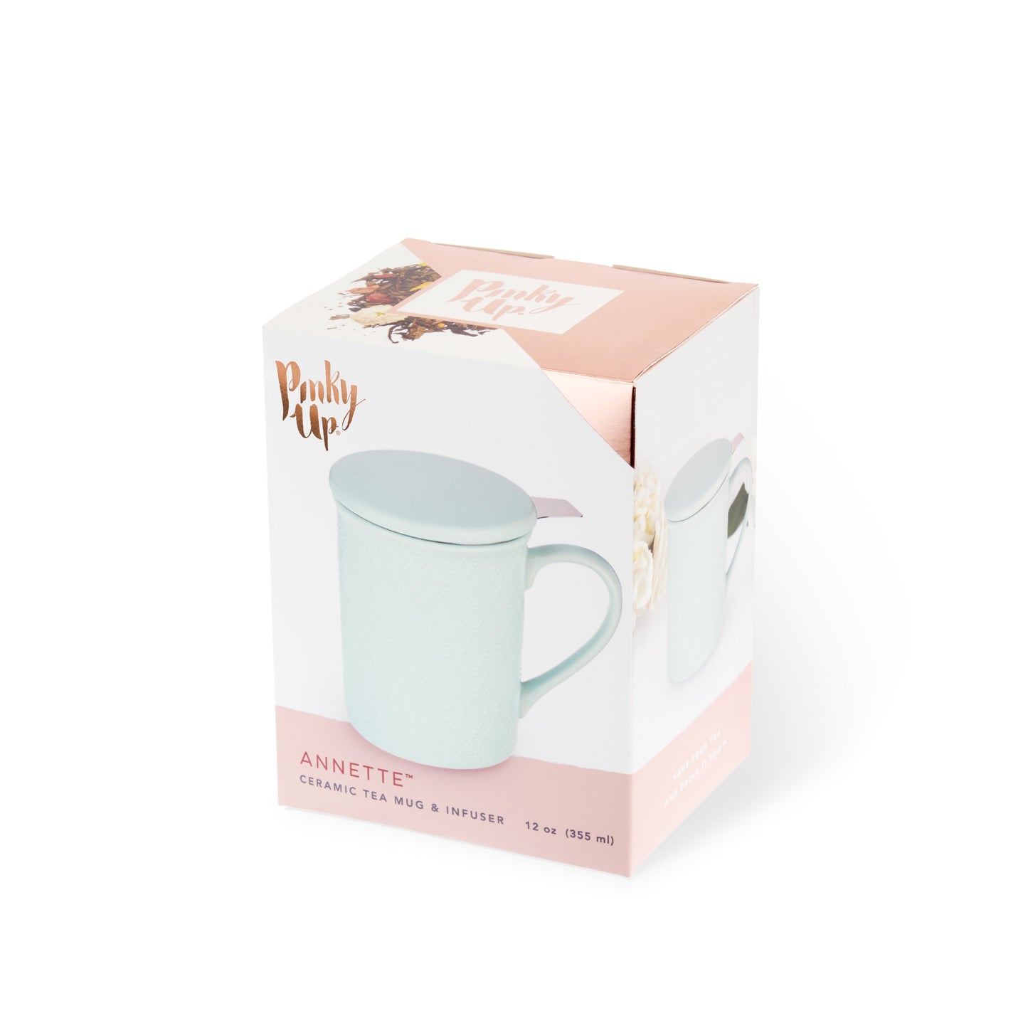 Annette: Souk Mint Ceramic Tea Mug & Infuser - Wisdom of the Womb