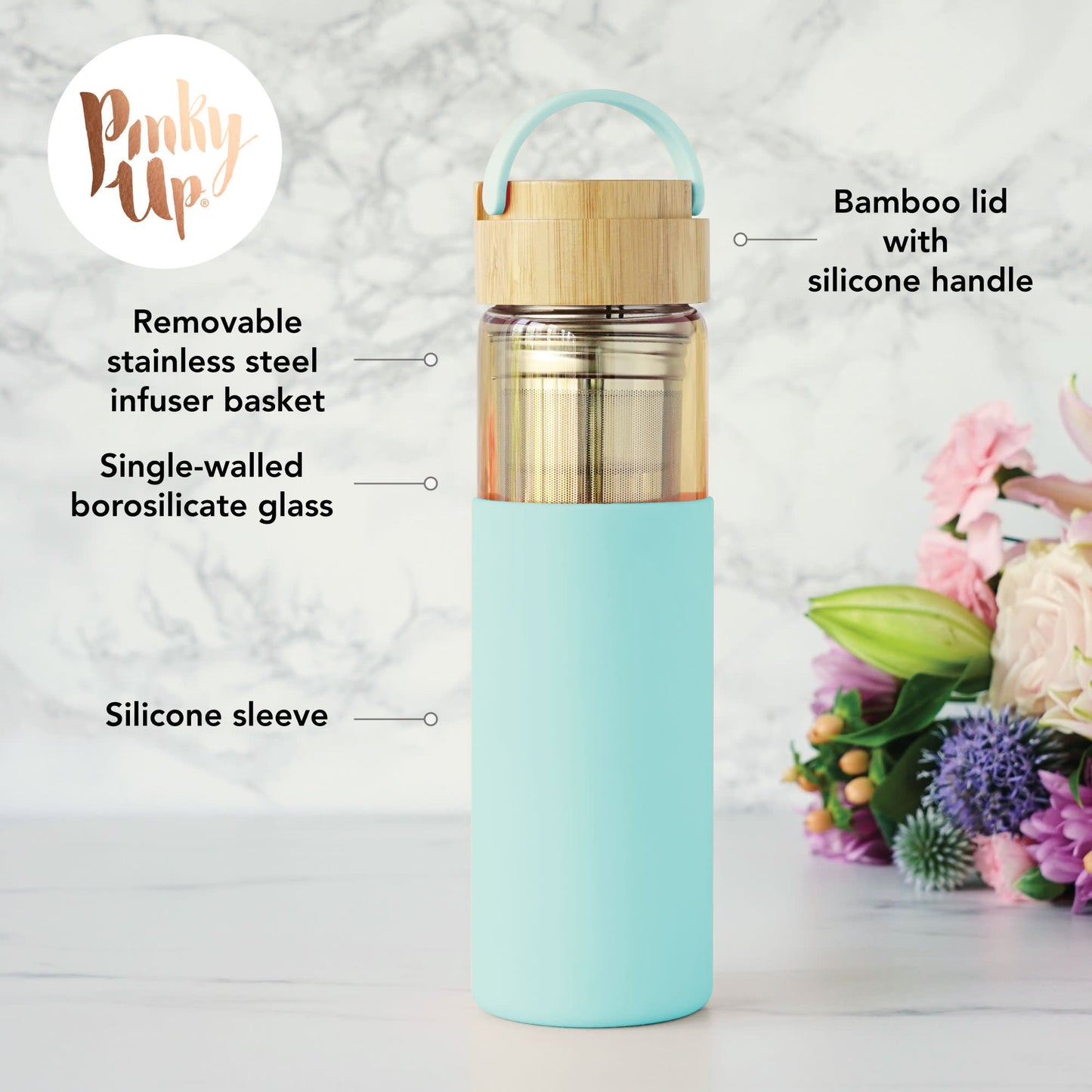 Dana Glass Travel Mug in Turquoise - Wisdom of the Womb
