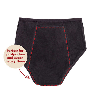 The Extra Coverage High Waisted Period. in Organic Cotton For Heavy Flows - Wisdom of the Womb