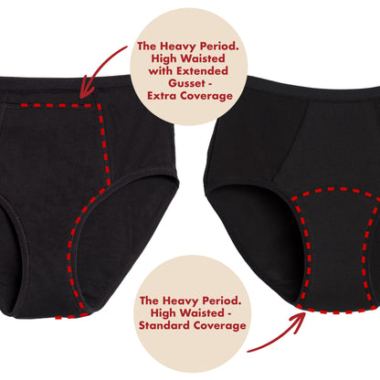 The Extra Coverage High Waisted Period. in Organic Cotton For Heavy Flows - Wisdom of the Womb