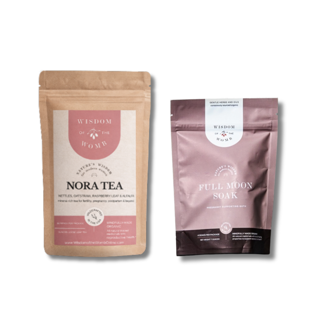 Pregnancy Support Starter Pack - NORA Pregnancy & Postparum Tea & Full Moon Bath Soak