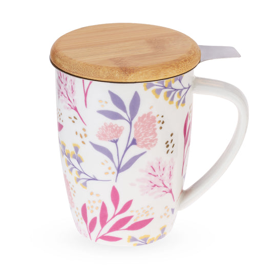 Bailey: Botanical Bliss Ceramic Tea Mug & Infuser - Wisdom of the Womb